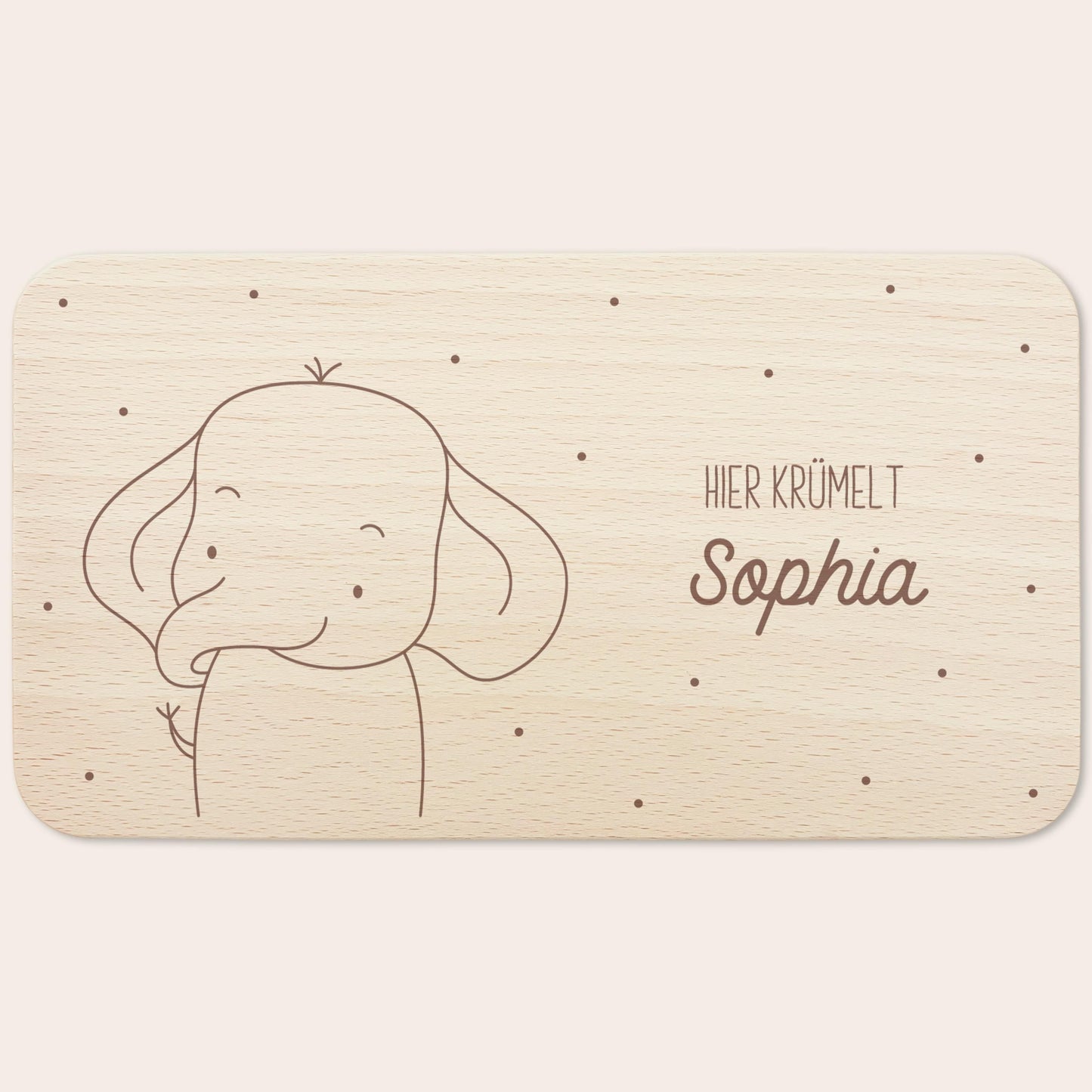 Frühstücksbrettchen Elefant personalisiert Brettchen Holz Holzbrett für Kinder Geschenk Baby Geburtsgeschenk Frühstücksbrett mit Gravur