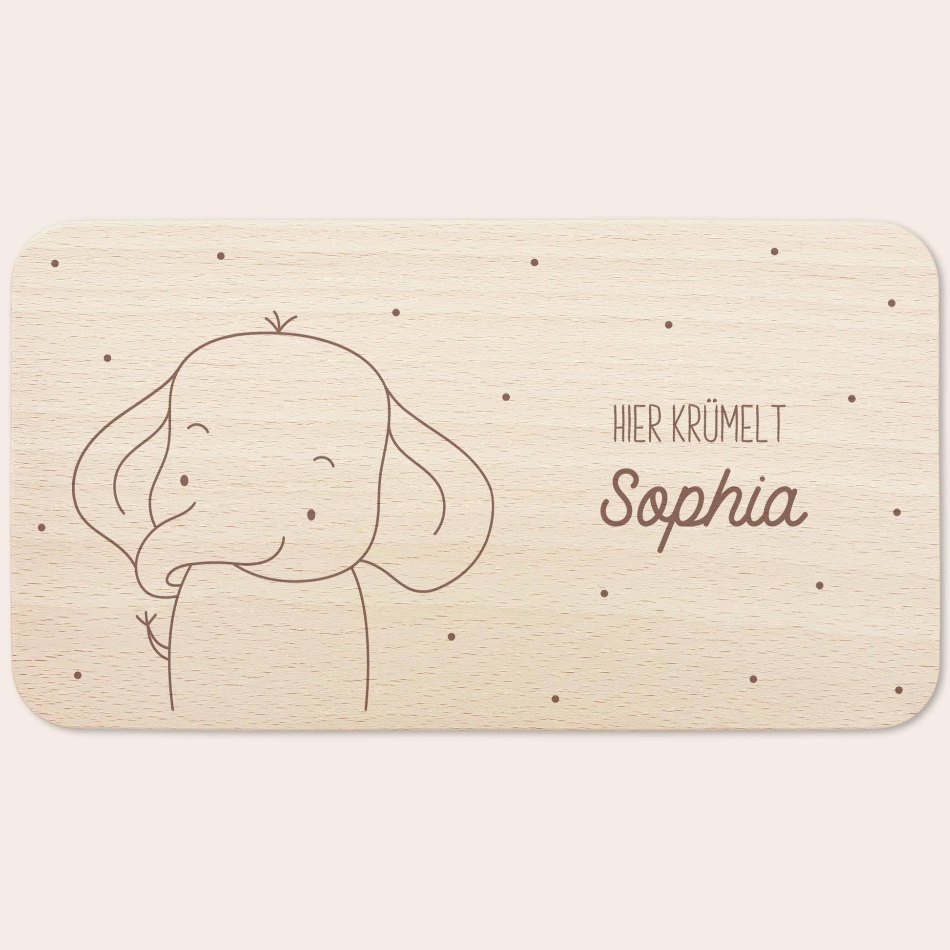 Frühstücksbrettchen Elefant personalisiert Brettchen Holz Holzbrett für Kinder Geschenk Baby Geburtsgeschenk Frühstücksbrett mit Gravur