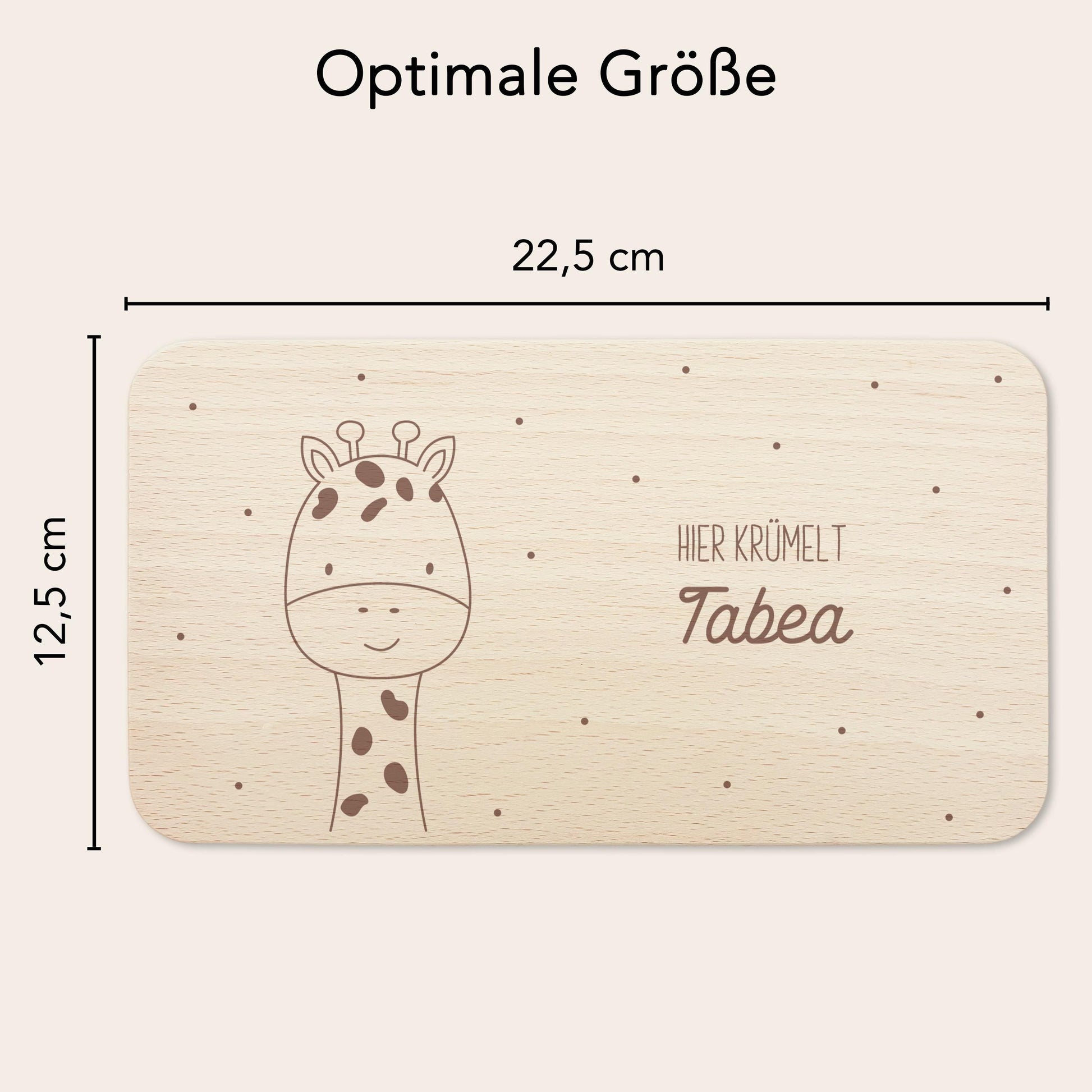 Frühstücksbrettchen Giraffe personalisiert Brettchen Holz Holzbrett für Kinder Geschenk Baby Geburtsgeschenk Frühstücksbrett mit Gravur