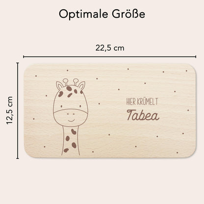 Frühstücksbrettchen Giraffe personalisiert Brettchen Holz Holzbrett für Kinder Geschenk Baby Geburtsgeschenk Frühstücksbrett mit Gravur
