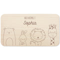 Frühstücksbrettchen Tiere personalisiert Brettchen Holz Holzbrett für Kinder Geschenk Baby Geburtsgeschenk Frühstücksbrett mit Gravur