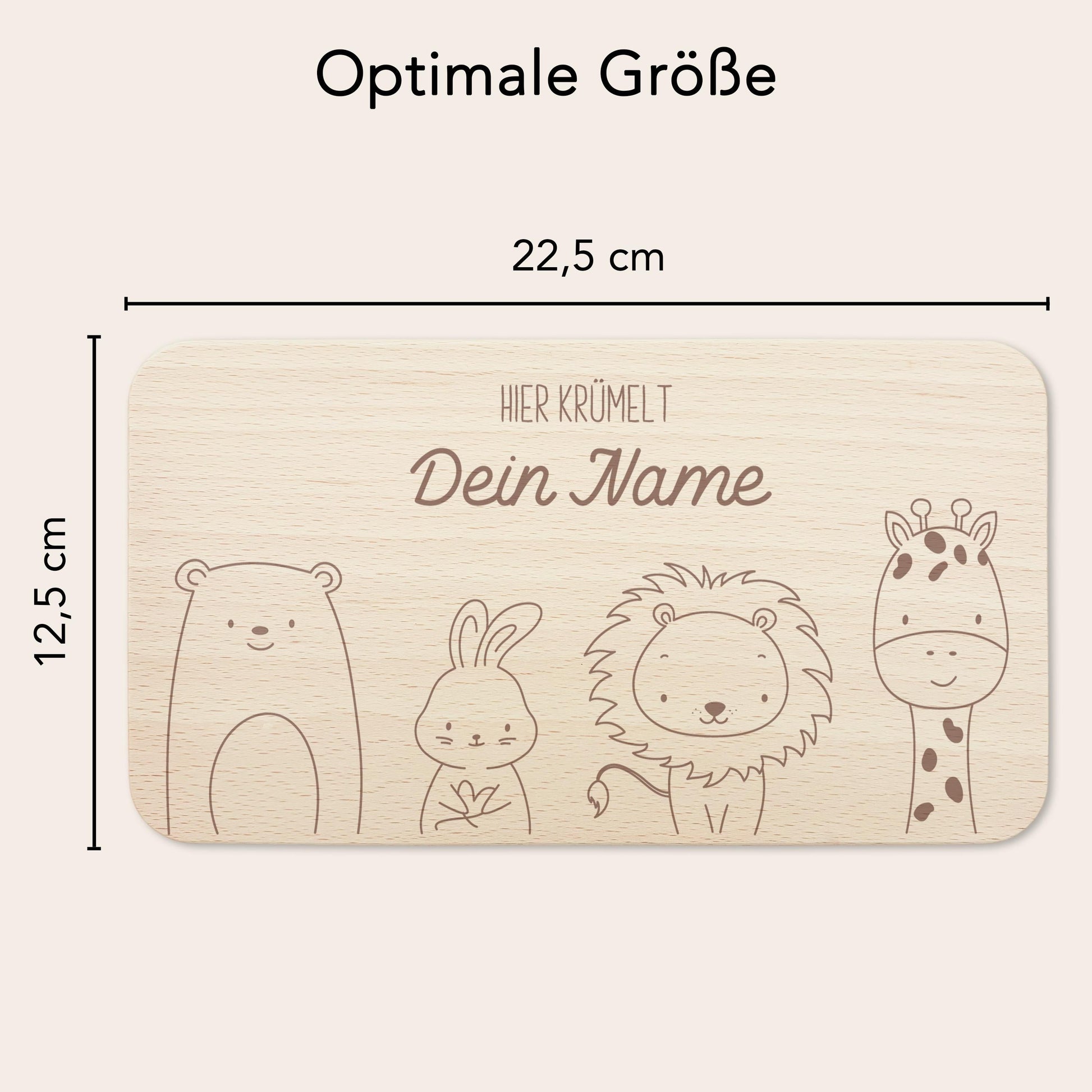 Frühstücksbrettchen Tiere personalisiert Brettchen Holz Holzbrett für Kinder Geschenk Baby Geburtsgeschenk Frühstücksbrett mit Gravur