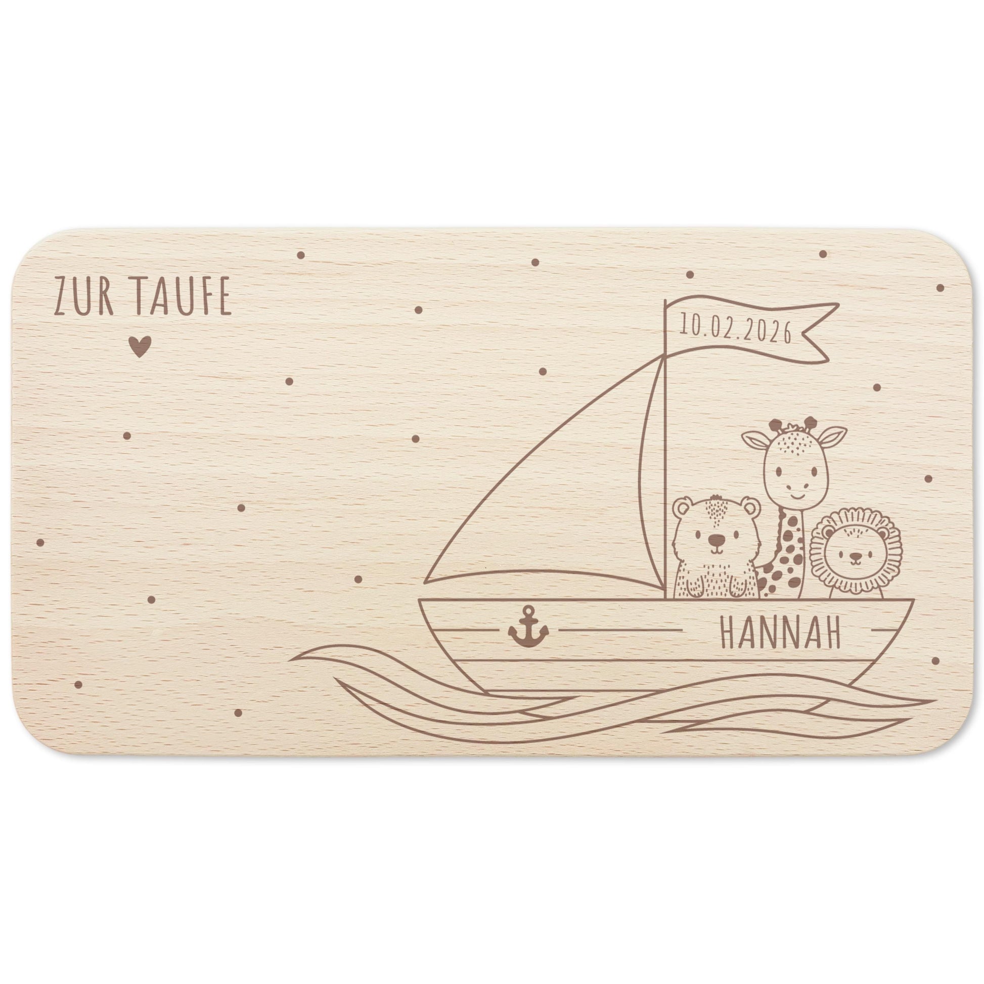 Frühstücksbrettchen Holz personalisiert Taufgeschenke für Mädchen Jungen Holzbrett für Kinder Geschenk Taufe Frühstücksbrett mit Gravur
