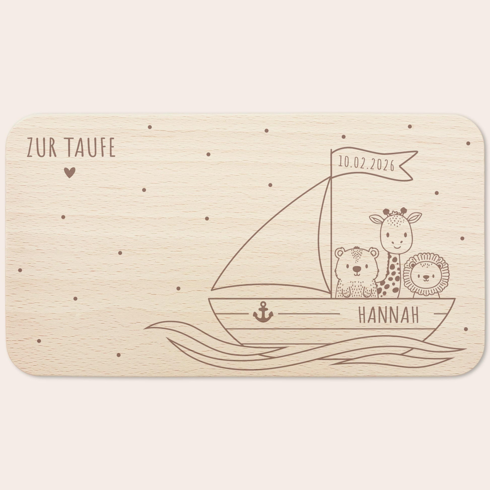 Frühstücksbrettchen Holz personalisiert Taufgeschenke für Mädchen Jungen Holzbrett für Kinder Geschenk Taufe Frühstücksbrett mit Gravur