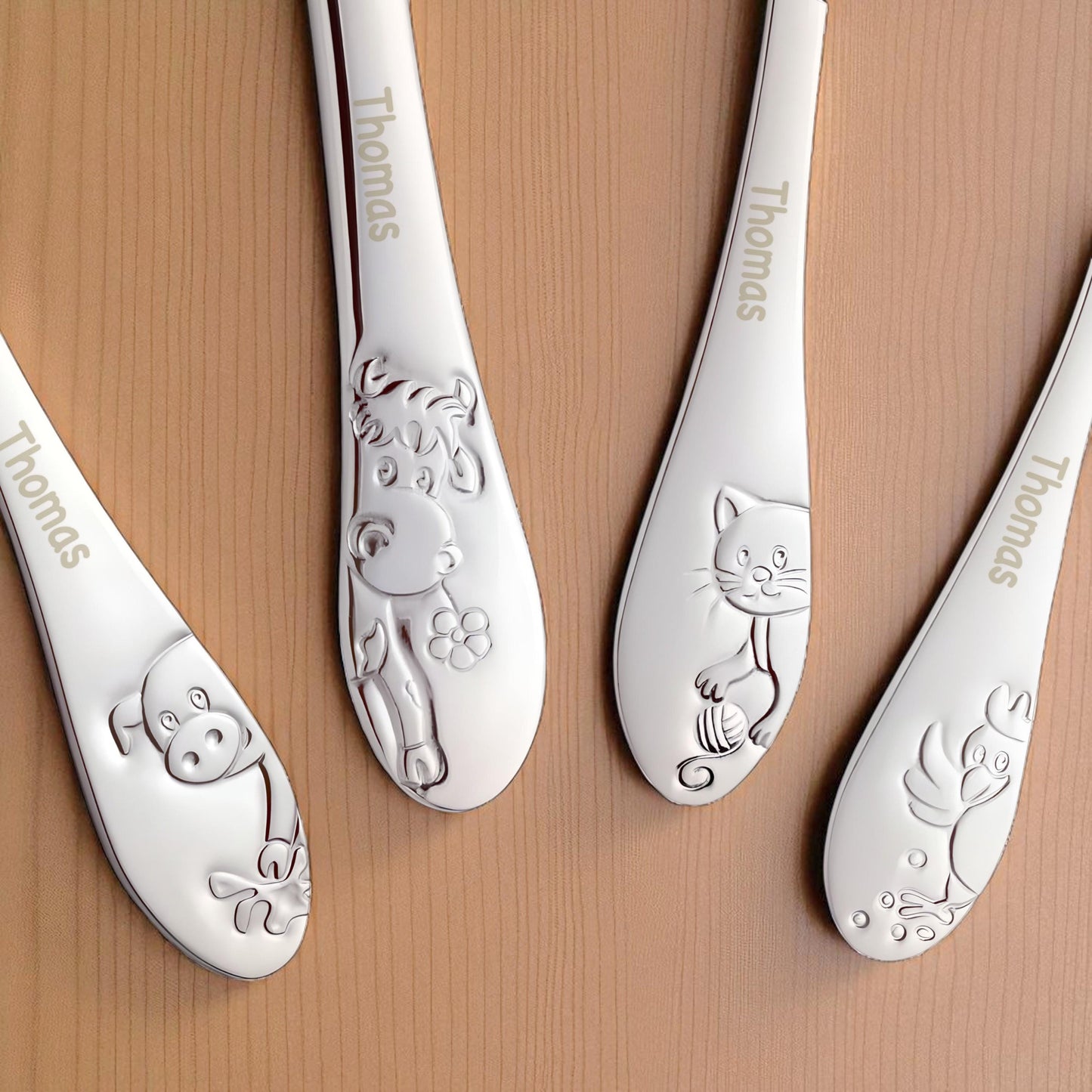 Kinderbesteck mit Namen personalisiert Kinder Besteck Set ab 3 Jahre Taufgeschenke für Jungen Mädchen Geburtstagsgeschenk Kindergeschirr