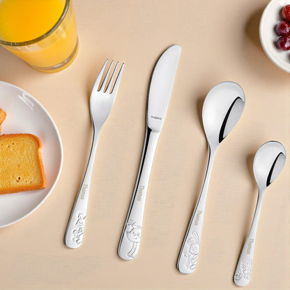 Kinderbesteck mit Gravur personalisiert Kinder Besteck Set ab 3 Jahre Taufgeschenke für Jungen Geschenk Geburtstag Kindergeschirr Waldtiere