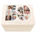 Holzkiste personalisiert 50. Geburtstag Geschenk Holzbox mit Fotocollage Geschenkbox mit Deckel Fotogeschenk Geburtstagsgeschenk 30x20x13 cm