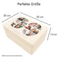 Holzkiste personalisiert 90. Geburtstag Geschenk Holzbox mit Fotocollage Geschenkbox mit Deckel Fotogeschenk Geburtstagsgeschenk 30x20x13 cm