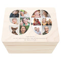 Holzkiste personalisiert 90. Geburtstag Geschenk Holzbox mit Fotocollage Geschenkbox mit Deckel Fotogeschenk Geburtstagsgeschenk 30x20x13 cm