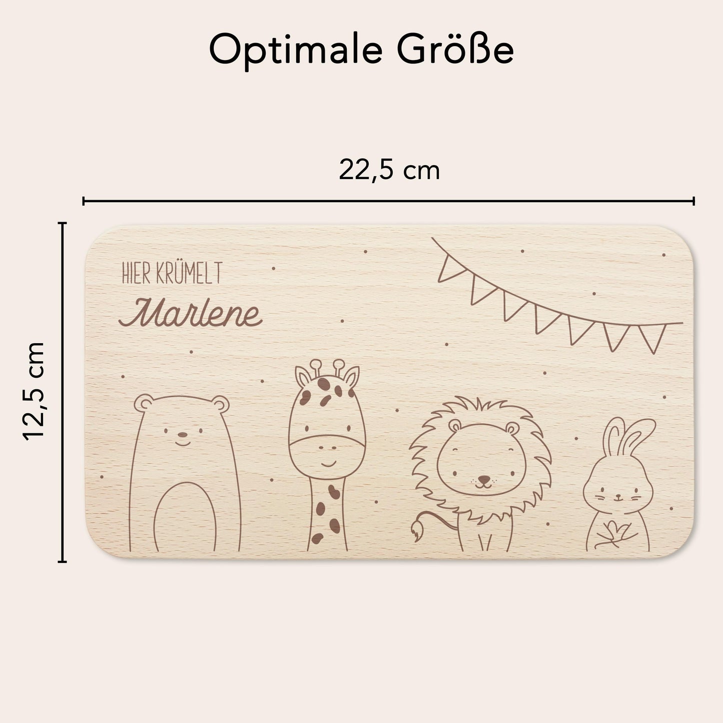Frühstücksbrettchen personalisiert Hier krümelt Brettchen Holz Holzbrett für Kinder Geschenk Baby Geburtsgeschenk Frühstücksbrett mit Gravur