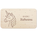 Einhorn Frühstücksbrettchen Holz personalisiert Hier krümelt Holzbrett für Mädchen Geschenk Baby Holzbrettchen Brettchen Frühstücksbrett