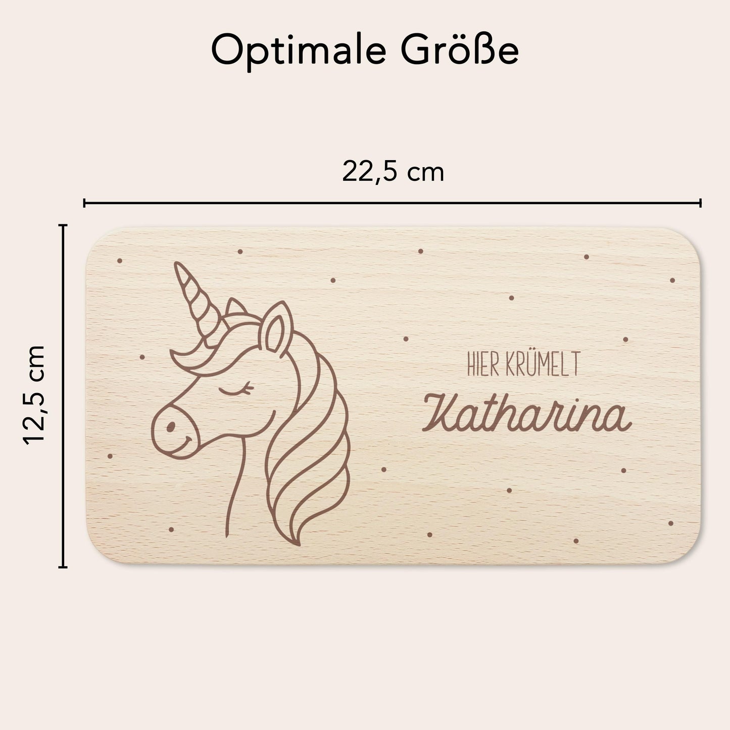 Einhorn Frühstücksbrettchen Holz personalisiert Hier krümelt Holzbrett für Mädchen Geschenk Baby Holzbrettchen Brettchen Frühstücksbrett
