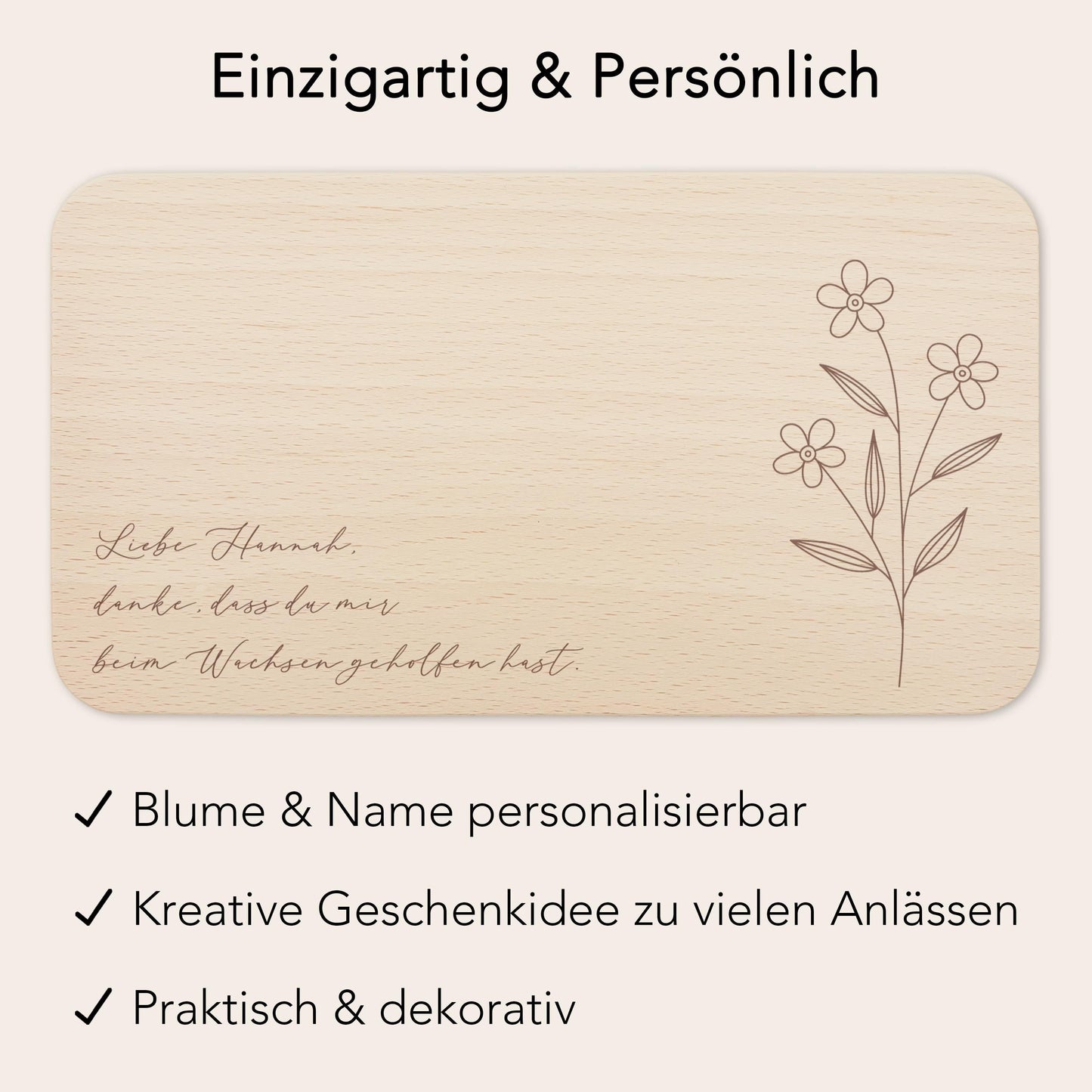 Frühstücksbrettchen personalisiert "Danke dass du mir beim Wachsen geholfen hast" Abschiedsgeschenk Erzieherin Geschenk Dankeschön