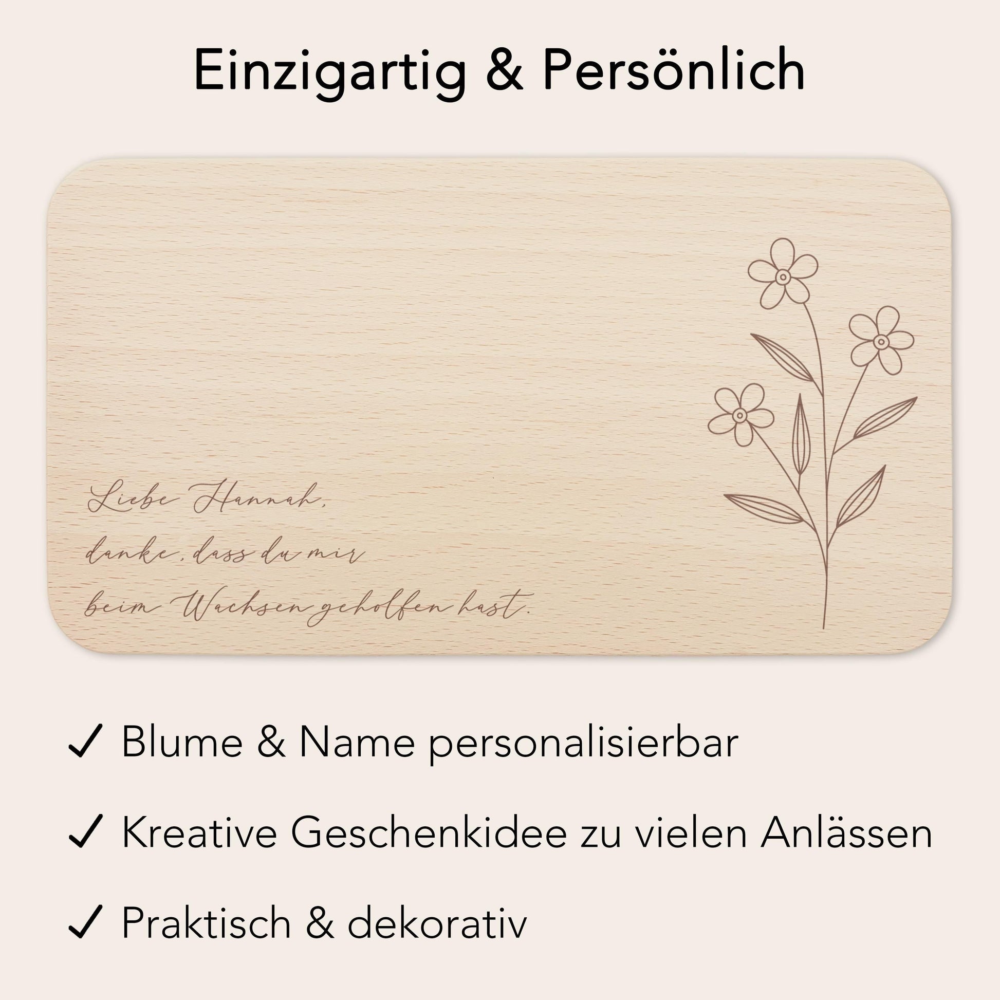 Frühstücksbrettchen personalisiert "Danke dass du mir beim Wachsen geholfen hast" Abschiedsgeschenk Erzieherin Geschenk Dankeschön