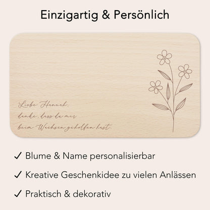Frühstücksbrettchen personalisiert "Danke dass du mir beim Wachsen geholfen hast" Abschiedsgeschenk Erzieherin Geschenk Dankeschön