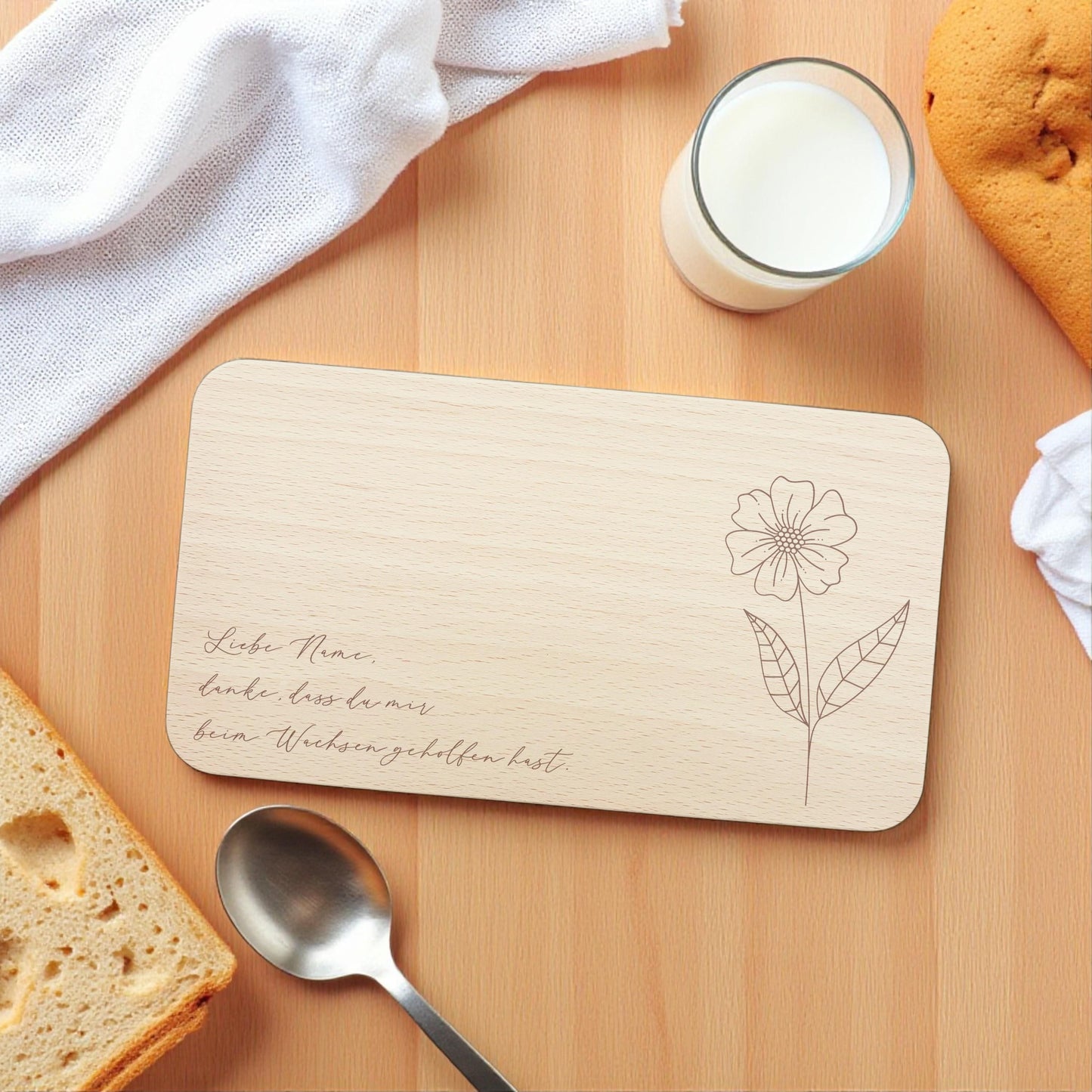 Frühstücksbrettchen personalisiert "Danke dass du mir beim Wachsen geholfen hast" Abschiedsgeschenk Erzieherin Geschenk Dankeschön