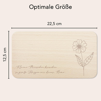 Frühstücksbrettchen personalisiert "Kleine Menschen brauchen so große Herzen wie deins" Abschiedsgeschenk Erzieherin Geschenk Dankeschön