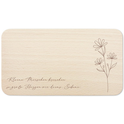 Frühstücksbrettchen personalisiert "Kleine Menschen brauchen so große Herzen wie deins" Abschiedsgeschenk Erzieherin Geschenk Dankeschön