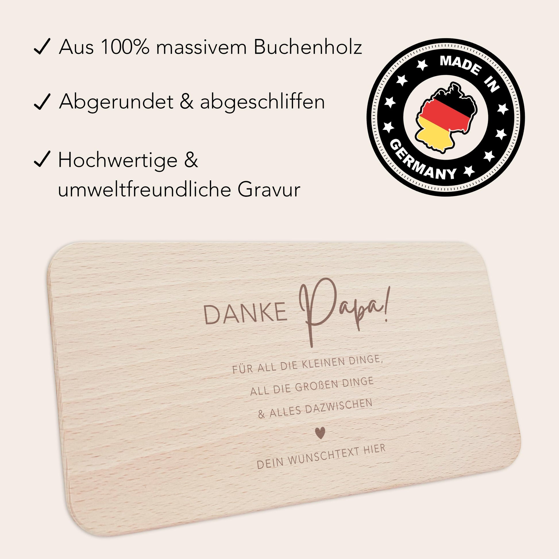 Frühstücksbrettchen Papa personalisiertes Geburtstagsgeschenk Vater Vatertagsgeschenk Brettchen Holz Geschenk Vatertag Holzbrett mit Gravur