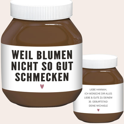 Schokoaufstrich Etiketten personalisiert Geburtstagsgeschenk Aufkleber für z.B. Glas Nutella Geschenk zum Geburtstag | 2 Stück