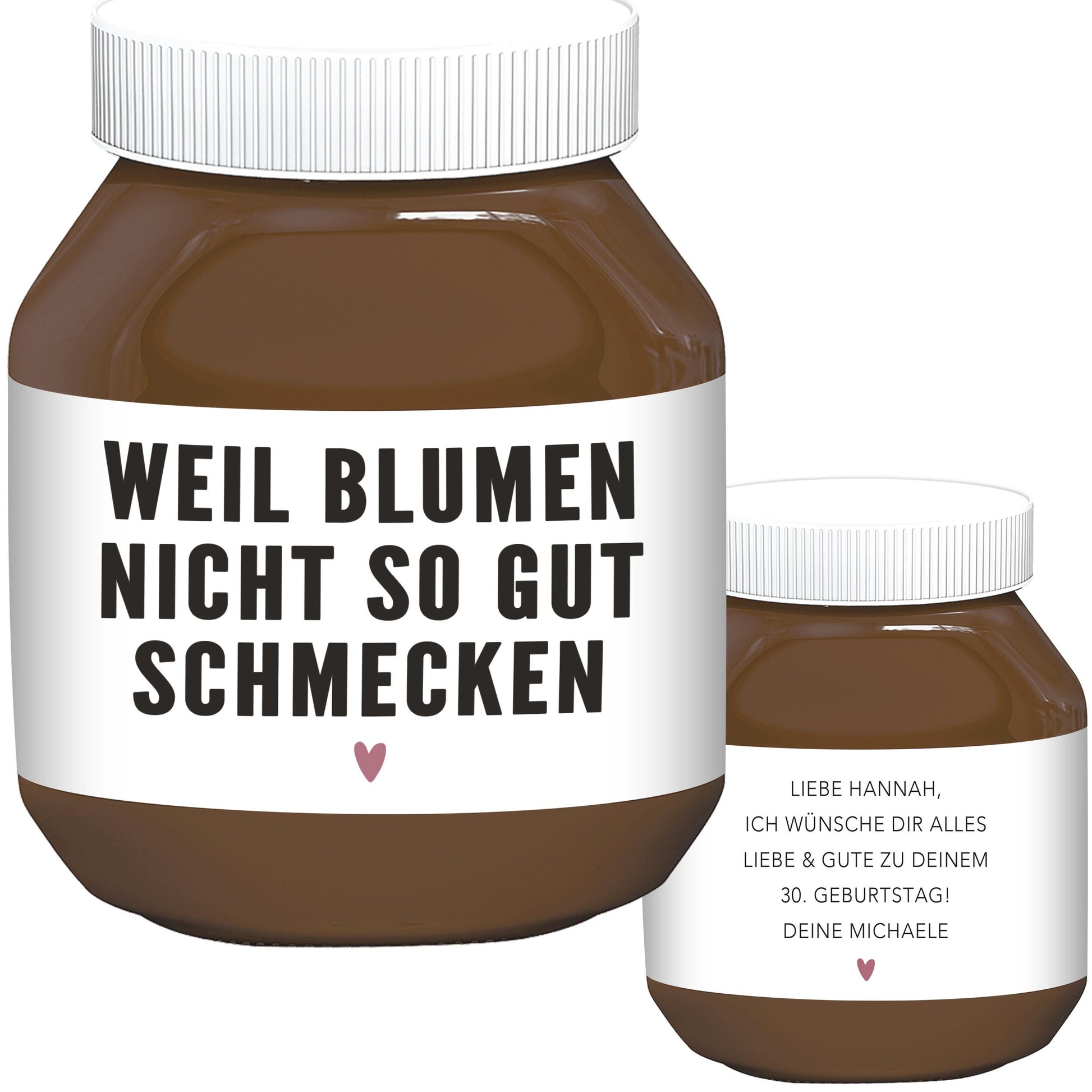 Schokoaufstrich Etiketten personalisiert Geburtstagsgeschenk Aufkleber für z.B. Glas Nutella Geschenk zum Geburtstag | 2 Stück