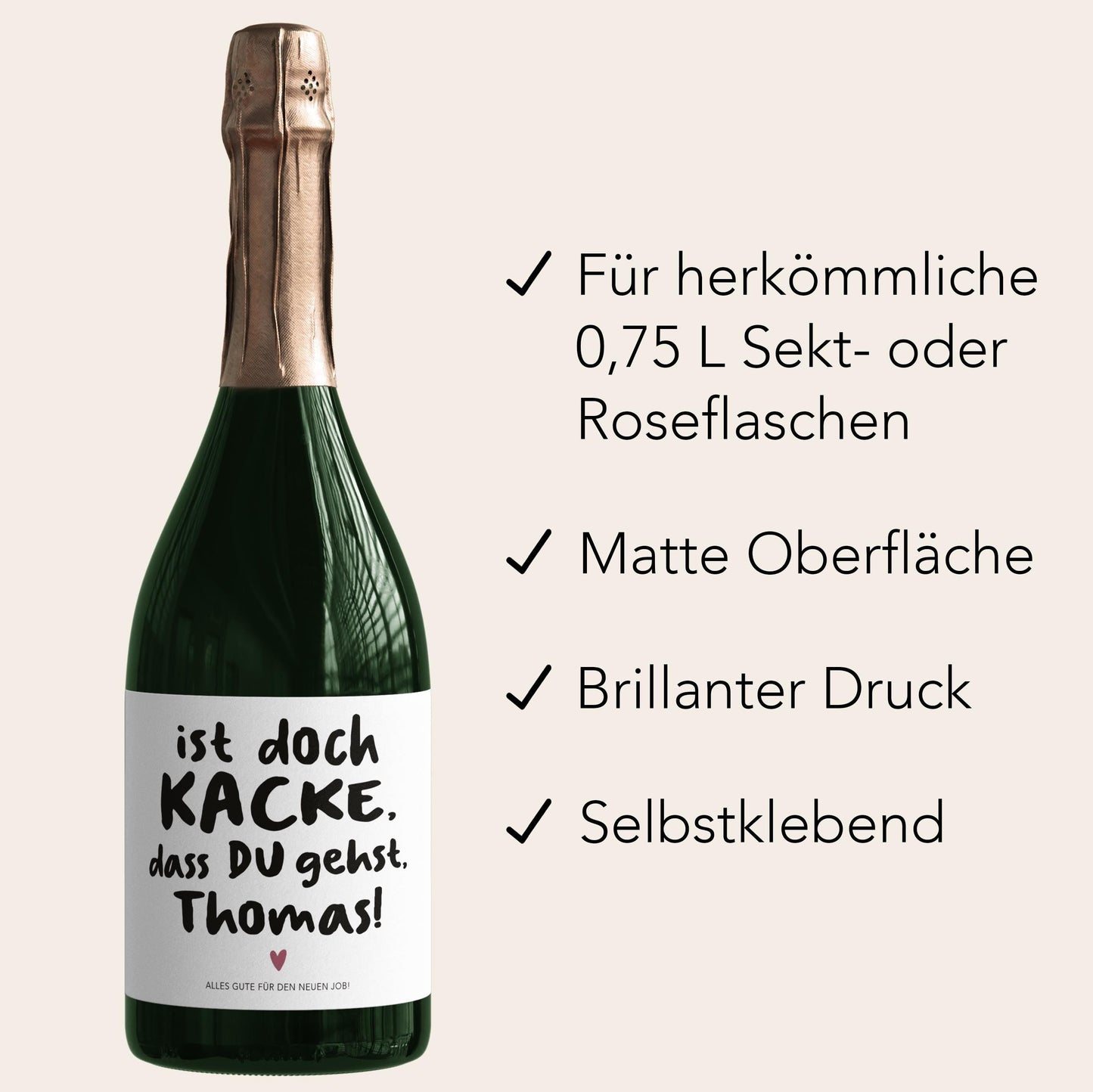 Abschiedsgeschenk Jobwechsel Kollegin Sektetiketten personalisiert Kollege Abschied Geschenk Sektflasche Flaschenetiketten 2 Stk. | 9x13 cm