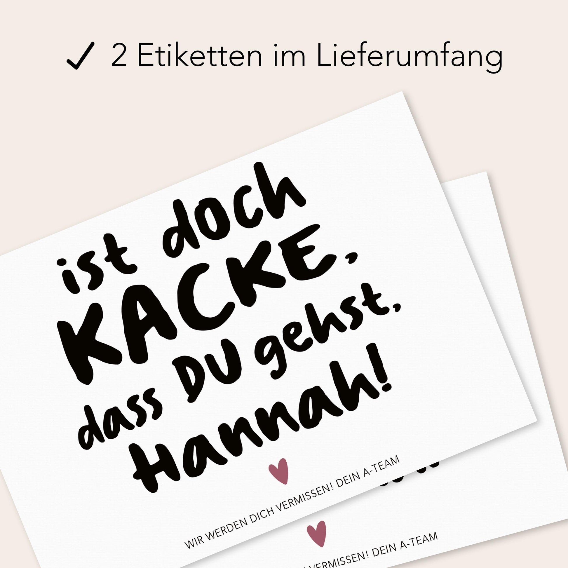 Abschiedsgeschenk Jobwechsel Kollegin Sektetiketten personalisiert Kollege Abschied Geschenk Sektflasche Flaschenetiketten 2 Stk. | 9x13 cm