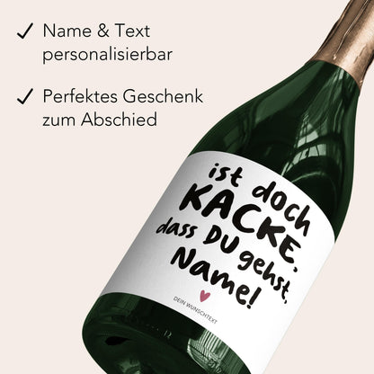 Abschiedsgeschenk Jobwechsel Kollegin Sektetiketten personalisiert Kollege Abschied Geschenk Sektflasche Flaschenetiketten 2 Stk. | 9x13 cm
