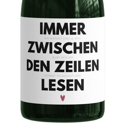 Ihr werdet Oma und Opa Sektetiketten personalisiert Schwangerschaft verkünden Großeltern Flaschenetiketten Geschenk 2 Stück | 10x12 cm