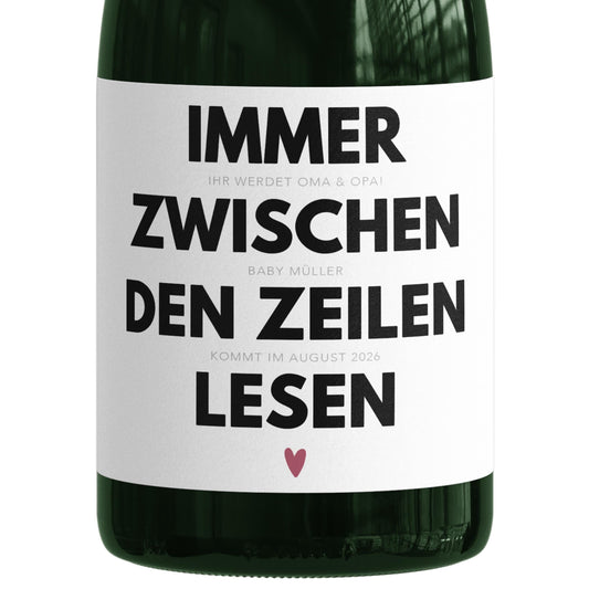 Ihr werdet Oma und Opa Sektetiketten personalisiert Schwangerschaft verkünden Großeltern Flaschenetiketten Geschenk 2 Stück | 10x12 cm