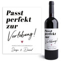 Verlobungsgeschenk Weinetiketten personalisiert Geschenk Verlobung Hochzeitsplanung Flaschenetiketten Wein Etiketten 2 Stück | 10x12 cm