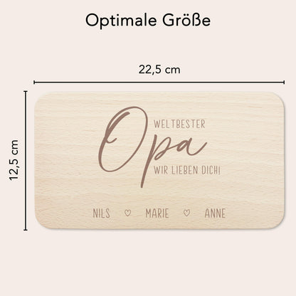 Frühstücksbrettchen Holz Opa Frühstücksbrett personalisiert Brettchen Vatertagsgeschenk Vatertag Geschenk Großvater Holzbrett mit Gravur