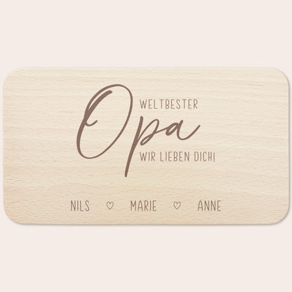 Frühstücksbrettchen Holz Opa Frühstücksbrett personalisiert Brettchen Vatertagsgeschenk Vatertag Geschenk Großvater Holzbrett mit Gravur