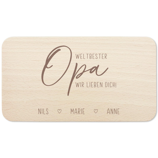 Frühstücksbrettchen Holz Opa Frühstücksbrett personalisiert Brettchen Vatertagsgeschenk Vatertag Geschenk Großvater Holzbrett mit Gravur