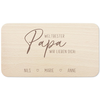 Frühstücksbrettchen Holz Papa Frühstücksbrett personalisiert Brettchen Vatertagsgeschenk Vatertag Geschenk Großvater Holzbrett mit Gravur