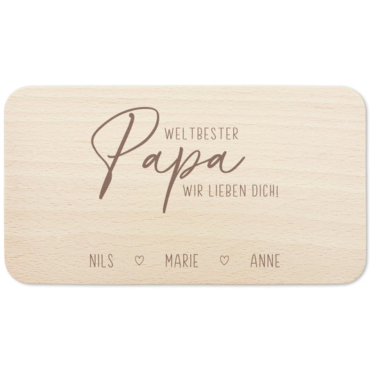 Frühstücksbrettchen Holz Papa Frühstücksbrett personalisiert Brettchen Vatertagsgeschenk Vatertag Geschenk Großvater Holzbrett mit Gravur