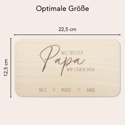 Frühstücksbrettchen Holz Papa Frühstücksbrett personalisiert Brettchen Vatertagsgeschenk Vatertag Geschenk Großvater Holzbrett mit Gravur