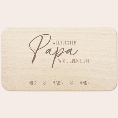 Frühstücksbrettchen Holz Papa Frühstücksbrett personalisiert Brettchen Vatertagsgeschenk Vatertag Geschenk Großvater Holzbrett mit Gravur