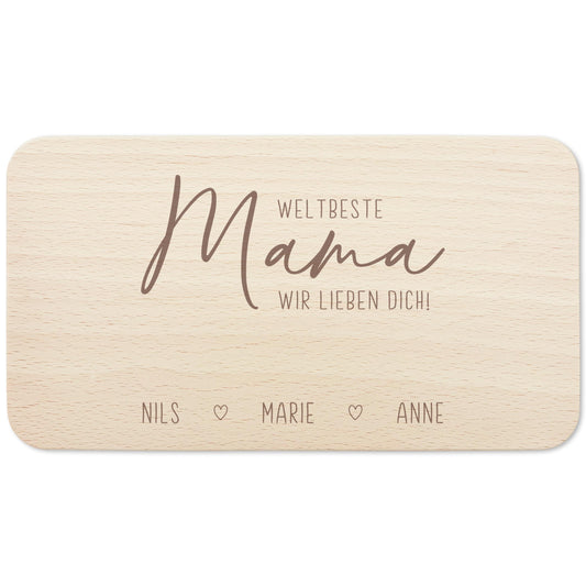 Frühstücksbrettchen Holz Mama Frühstücksbrett personalisiert Brettchen Muttertagsgeschenk Muttertag Geschenk Großmutter Holzbrett mit Gravur