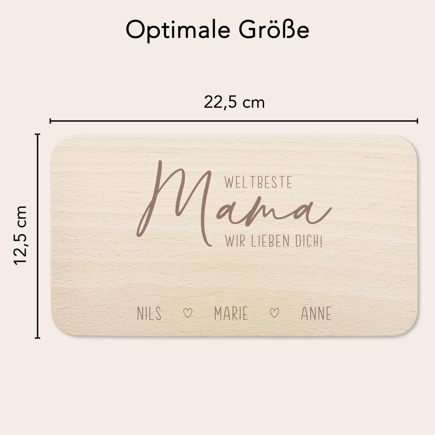 Frühstücksbrettchen Holz Mama Frühstücksbrett personalisiert Brettchen Muttertagsgeschenk Muttertag Geschenk Großmutter Holzbrett mit Gravur