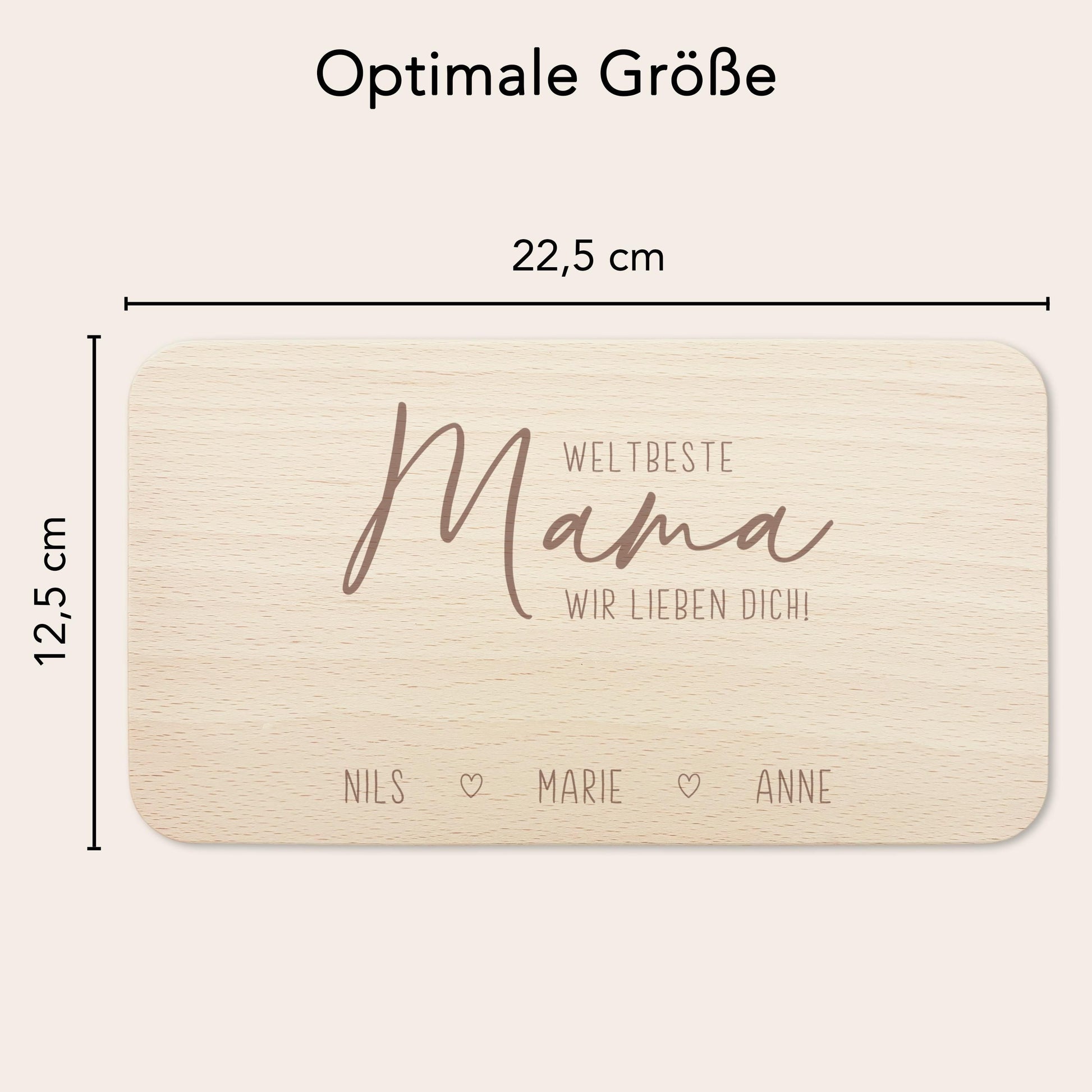 Frühstücksbrettchen Holz Mama Frühstücksbrett personalisiert Brettchen Muttertagsgeschenk Muttertag Geschenk Großmutter Holzbrett mit Gravur