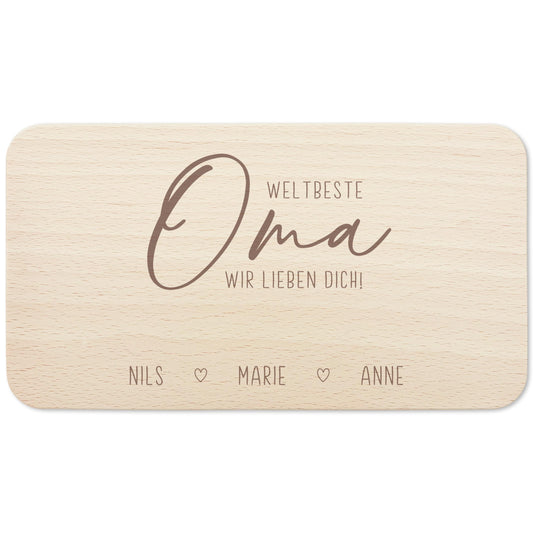 Frühstücksbrettchen Holz Oma Frühstücksbrett personalisiert Brettchen Muttertagsgeschenk Muttertag Geschenk Großmutter Holzbrett mit Gravur
