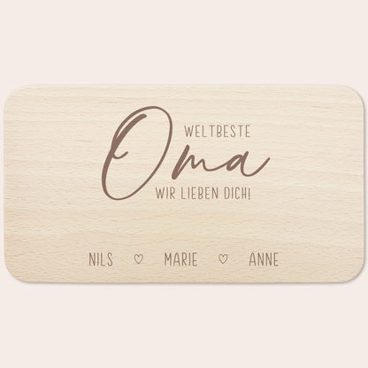 Frühstücksbrettchen Holz Oma Frühstücksbrett personalisiert Brettchen Muttertagsgeschenk Muttertag Geschenk Großmutter Holzbrett mit Gravur