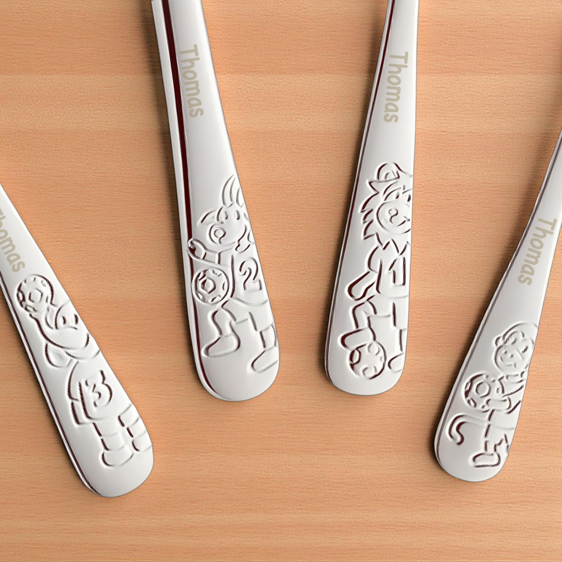 Kinderbesteck personalisiert Kinder Besteck mit Namen Set ab 3 Jahre Taufgeschenke für Jungen Geburtstagsgeschenk Kindergeschirr Fussball