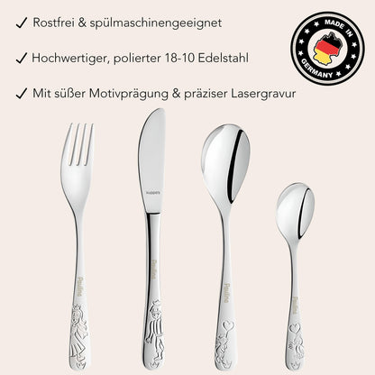 Kinderbesteck mit Gravur Kinder Besteck Set 3 Jahre personalisiert Taufgeschenke für Mädchen Geburtstagsgeschenk Kindergeschirr Prinzessin