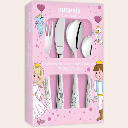 Kinderbesteck mit Gravur Kinder Besteck Set 3 Jahre personalisiert Taufgeschenke für Mädchen Geburtstagsgeschenk Kindergeschirr Prinzessin