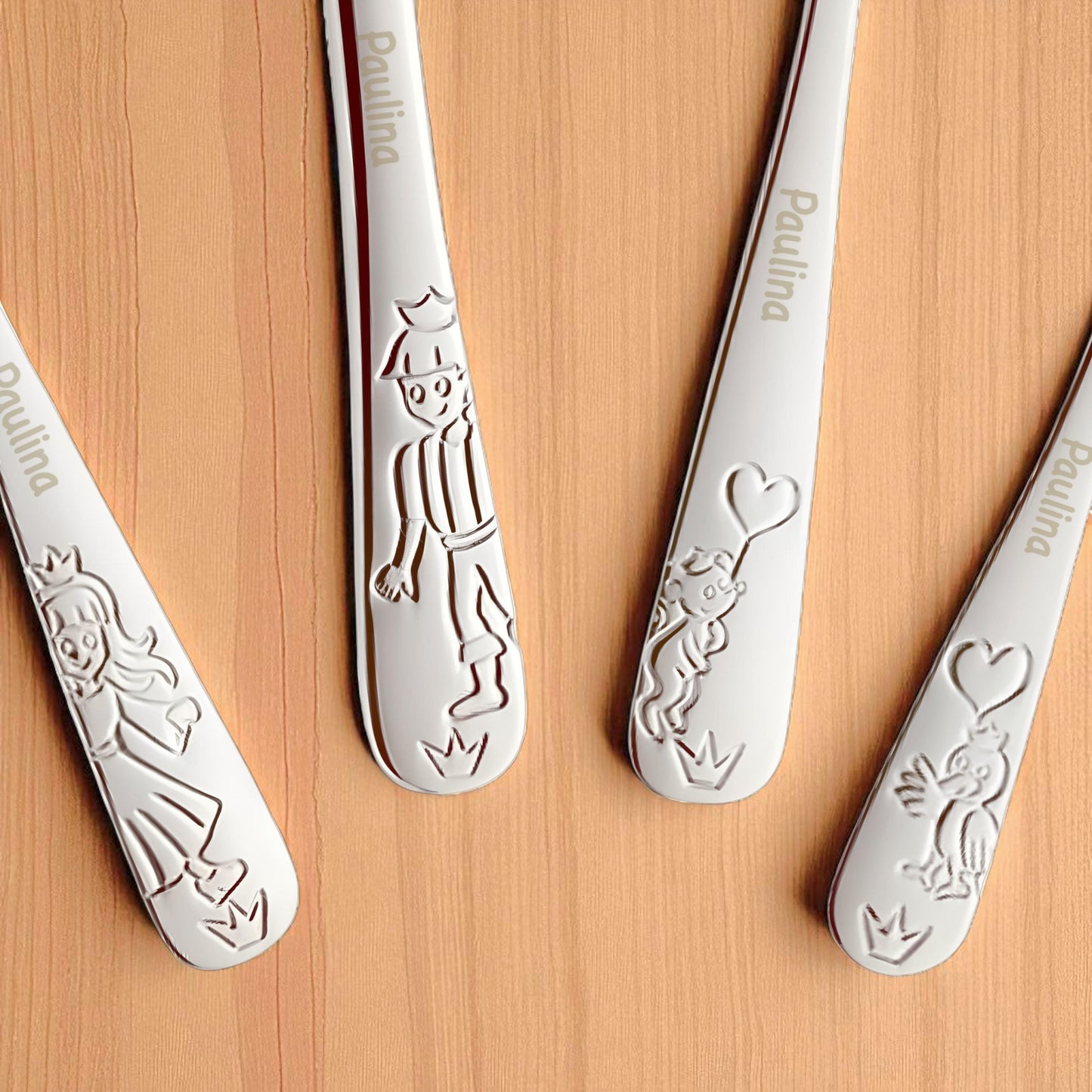 Kinderbesteck mit Gravur Kinder Besteck Set 3 Jahre personalisiert Taufgeschenke für Mädchen Geburtstagsgeschenk Kindergeschirr Prinzessin