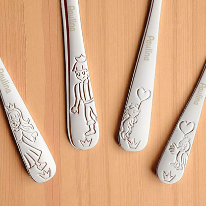 Kinderbesteck mit Gravur Kinder Besteck Set 3 Jahre personalisiert Taufgeschenke für Mädchen Geburtstagsgeschenk Kindergeschirr Prinzessin