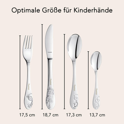 Kinderbesteck mit Namen personalisiert Kinder Besteck Set ab 3 Jahre Taufgeschenke für Jungen Mädchen Geburtstagsgeschenk Kindergeschirr
