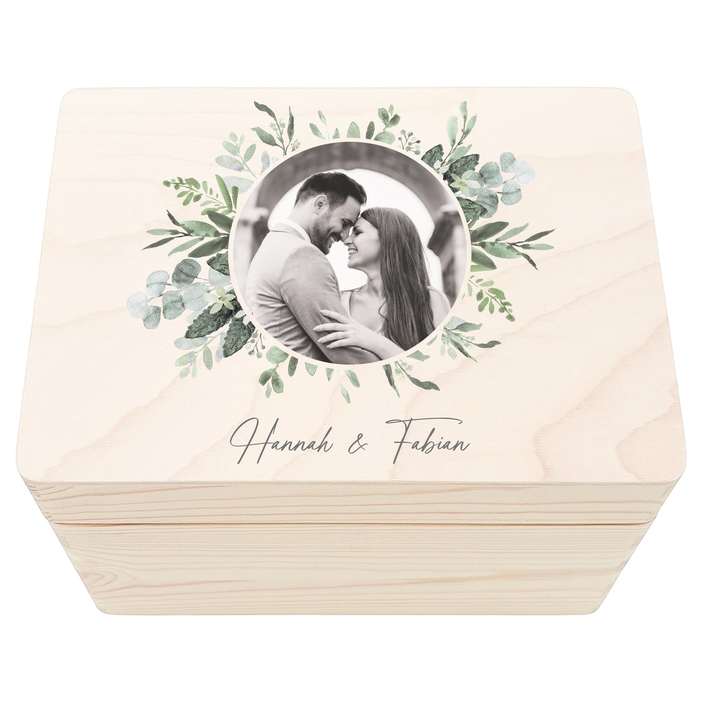 Erinnerungskiste Hochzeit personalisiertes Hochzeitsgeschenk für Brautpaar Fotogeschenk Holzkiste Geschenkkiste Geschenkbox 30x20x13 cm
